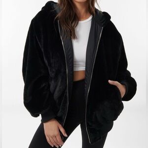 Garage faux fur reversible bomber jacket